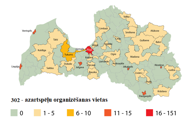 Azartspēļu organizēšanas vietas